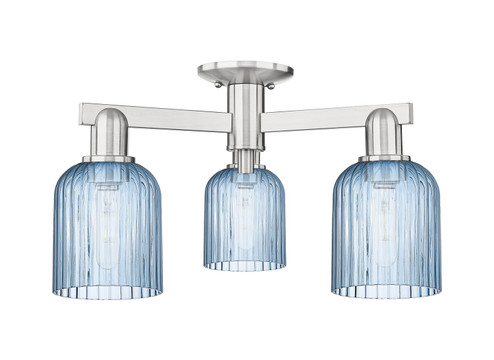 Arcadia Three Light Semi-Flush Mount in Brushed Satin Nickel (405|7163FSNG5595BL)