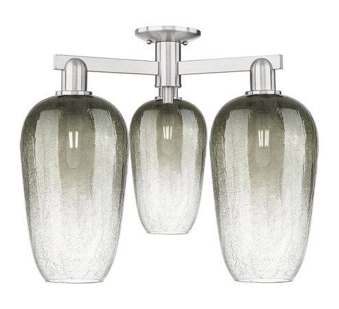 Arcadia Three Light Semi-Flush Mount in Brushed Satin Nickel (405|7163FSNG4847SL)