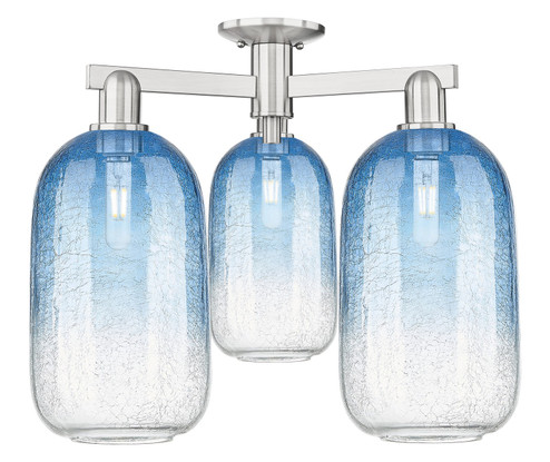 Arcadia Three Light Semi-Flush Mount in Brushed Satin Nickel (405|7163FSNG4827SB)