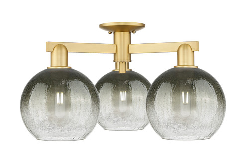 Arcadia Three Light Semi-Flush Mount in Satin Gold (405|7163FSGG4838SL)