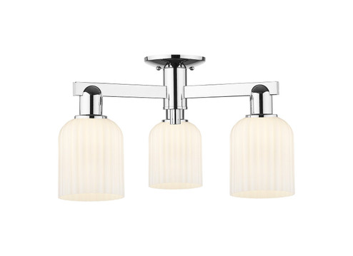 Arcadia Three Light Semi-Flush Mount in Polished Chrome (405|7163FPCG5595GWH)