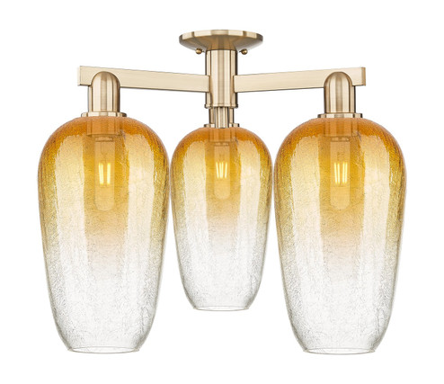 Arcadia Three Light Semi-Flush Mount in Champagne Bronze (405|7163FCBG4847AM)