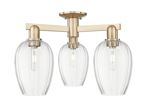 Arcadia Three Light Semi-Flush Mount in Champagne Bronze (405|7163FCBG4576CL)