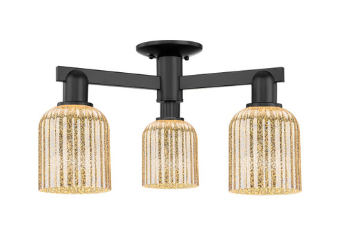 Arcadia Three Light Semi-Flush Mount in Matte Black (405|7163FBKG5595ME)