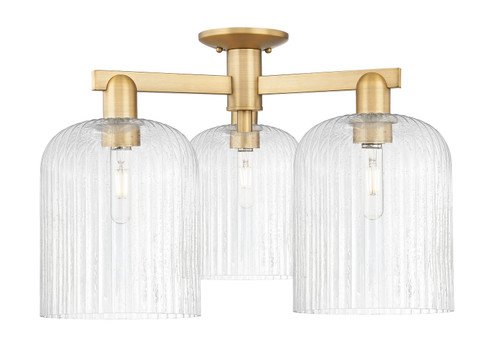 Arcadia Three Light Semi-Flush Mount in Brushed Brass (405|7163FBBG5598SDY)