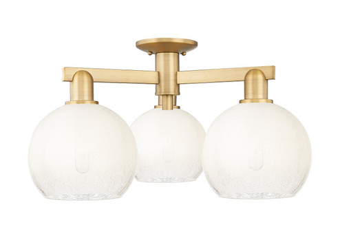 Arcadia Three Light Semi-Flush Mount in Brushed Brass (405|7163FBBG4838OP)