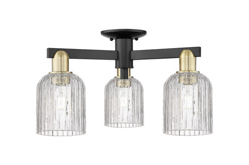 Arcadia Three Light Semi-Flush Mount in Black Antique Brass (405|7163FBABG5595CL)