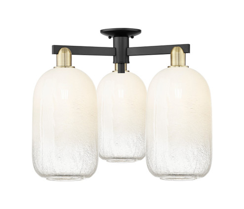 Arcadia Three Light Semi-Flush Mount in Black Antique Brass (405|7163FBABG4827OP)