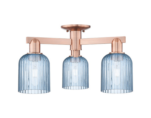 Arcadia Three Light Semi-Flush Mount in Antique Copper (405|7163FACG5595BL)
