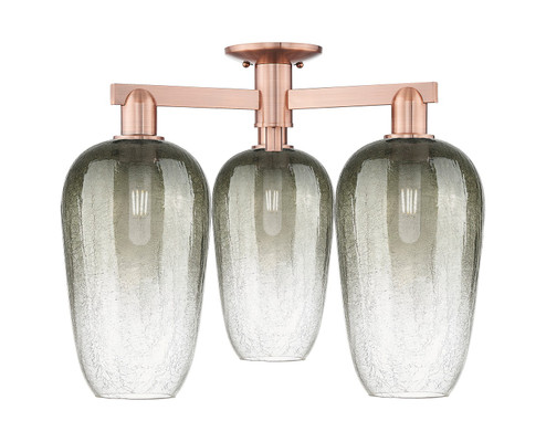 Arcadia Three Light Semi-Flush Mount in Antique Copper (405|7163FACG4847SL)