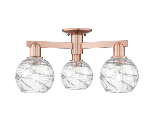 Arcadia Three Light Semi-Flush Mount in Antique Copper (405|7163FACG12136CL)
