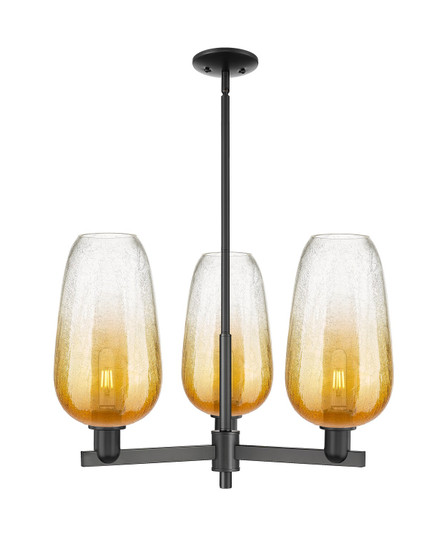 Arcadia Three Light Flush Mount in Matte Black (405|7163CRBKG4847AM)