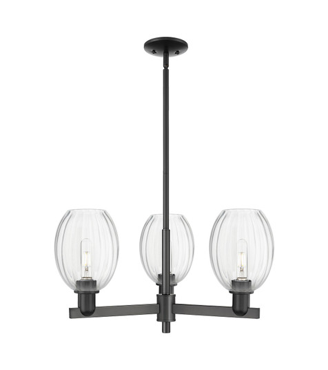 Arcadia Three Light Pendant in Matte Black (405|7163CRBKG4596CL)
