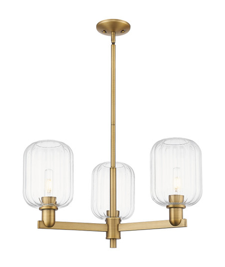 Arcadia Three Light Pendant in Brushed Brass (405|7163CRBBG4607CL)