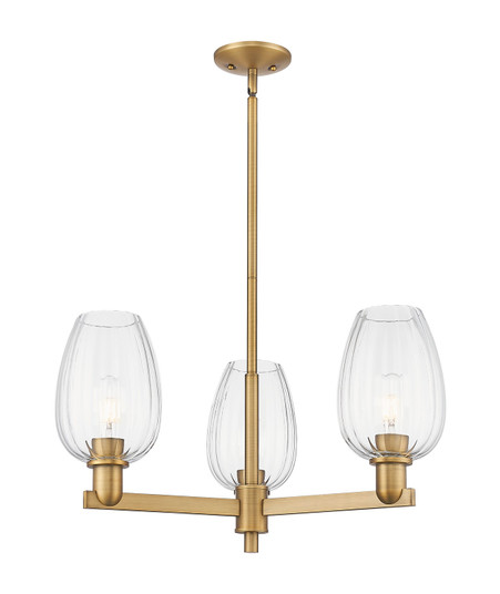 Arcadia Three Light Pendant in Brushed Brass (405|7163CRBBG4576CL)
