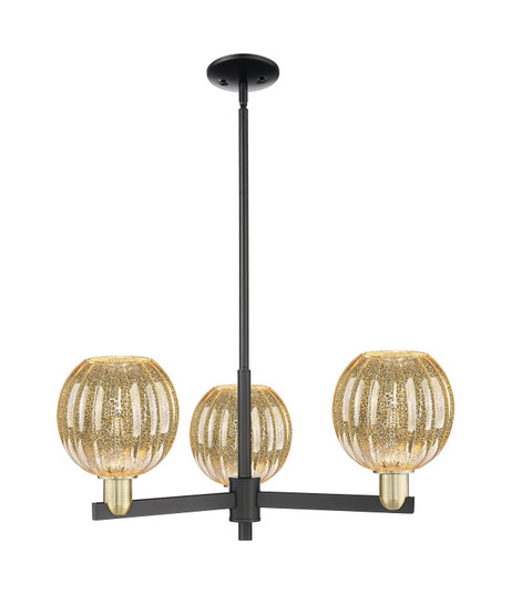 Arcadia Three Light Pendant in Black Antique Brass (405|7163CRBABG4587ME)