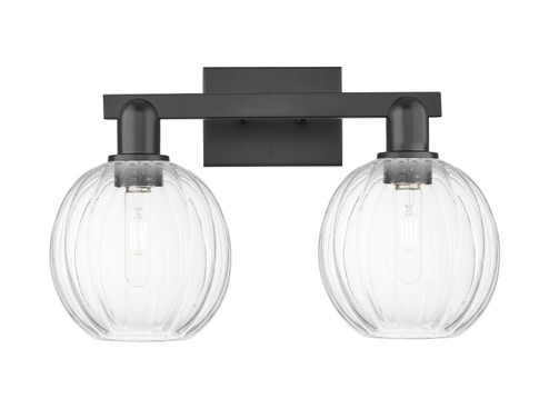 Arcadia Two Light Bath Vanity in Matte Black (405|7162WBKG4587CL)