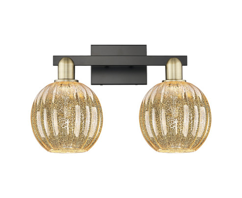 Arcadia Two Light Bath Vanity in Black Antique Brass (405|7162WBABG4587ME)