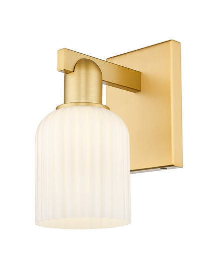 Arcadia One Light Wall Sconce in Satin Gold (405|7161WSGG5595GWH) Arcadia One Light Wall Sconce in Satin Gold (405|7161WSGG5595GWH)