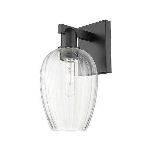 Arcadia One Light Wall Sconce in Matte Black (405|7161WBKG4576CL)