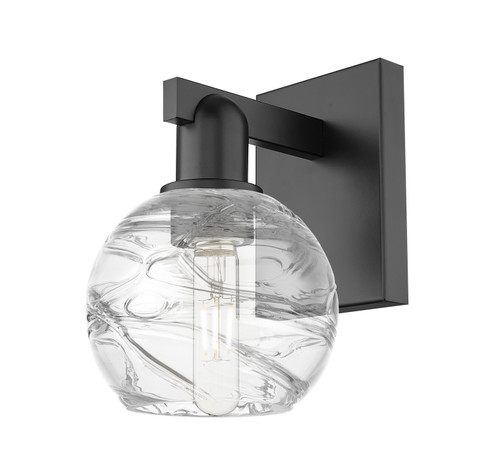 Arcadia One Light Wall Sconce in Matte Black (405|7161WBKG12136CL)
