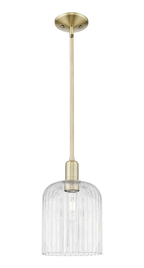 Arcadia One Light Mini Pendant in Antique Brass (405|7161SABG5598CL)