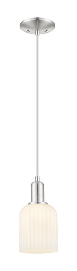 Arcadia One Light Mini Pendant in Brushed Satin Nickel (405|7161PSNG5595GWH)
