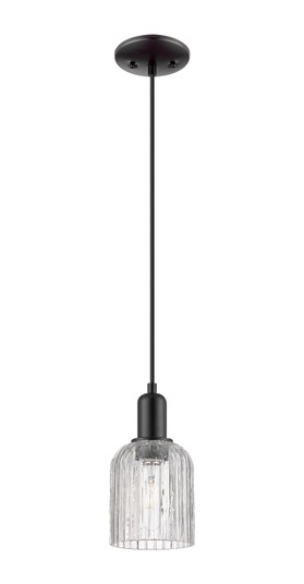 Arcadia One Light Mini Pendant in Matte Black (405|7161PBKG5595CL)