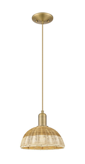 Arcadia One Light Mini Pendant in Brushed Brass (405|7161PBBNBD29NAT)