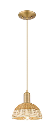 Arcadia One Light Mini Pendant in Brushed Brass (405|7161PBBNBD275NAT)