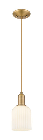 Arcadia One Light Mini Pendant in Brushed Brass (405|7161PBBG5595GWH)