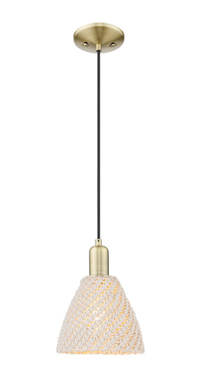 Arcadia One Light Mini Pendant in Antique Brass (405|7161PABNBD75NAT)