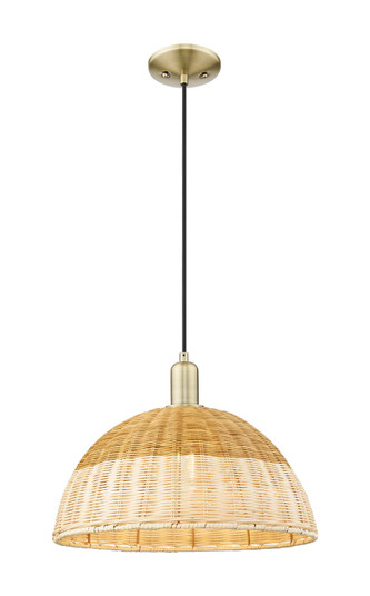 Arcadia One Light Mini Pendant in Antique Brass (405|7161PABNBD216NAT)