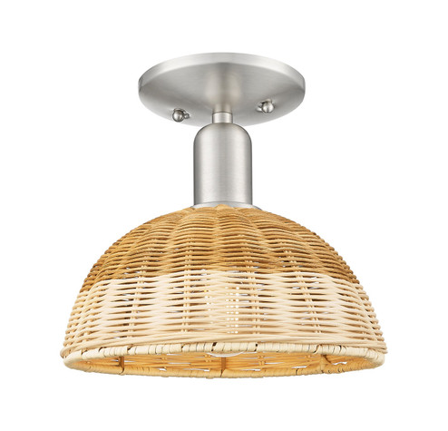 Arcadia One Light Semi-Flush Mount in Brushed Satin Nickel (405|7161CSNNBD29NAT)
