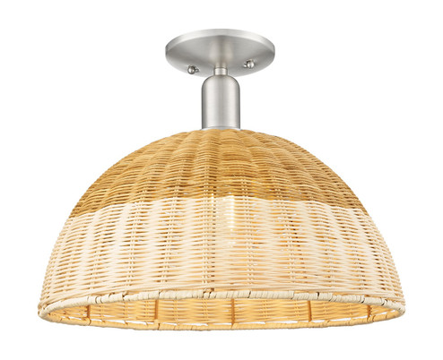 Arcadia One Light Semi-Flush Mount in Brushed Satin Nickel (405|7161CSNNBD216NAT)