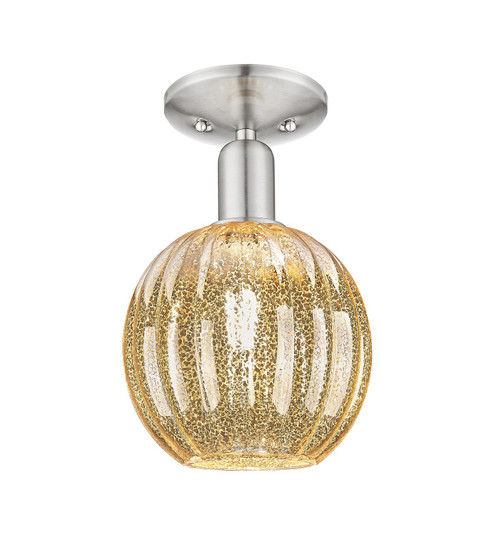 Arcadia One Light Semi-Flush Mount in Brushed Satin Nickel (405|7161CSNG4587ME) Arcadia One Light Semi-Flush Mount in Brushed Satin Nickel (405|7161CSNG4587ME)