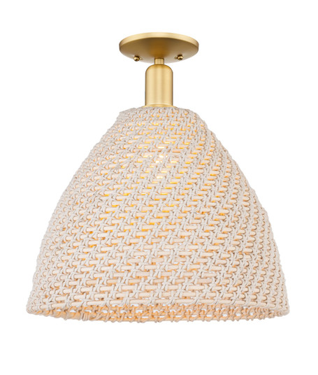 Arcadia One Light Semi-Flush Mount in Satin Gold (405|7161CSGNBD16NAT)