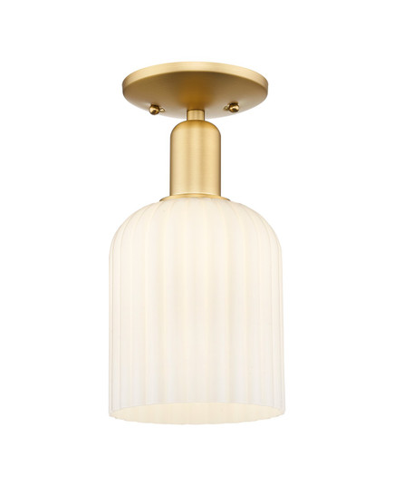 Arcadia One Light Semi-Flush Mount in Satin Gold (405|7161CSGG5595GWH)