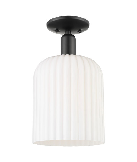 Arcadia One Light Semi-Flush Mount in Matte Black (405|7161CBKG5598GWH)