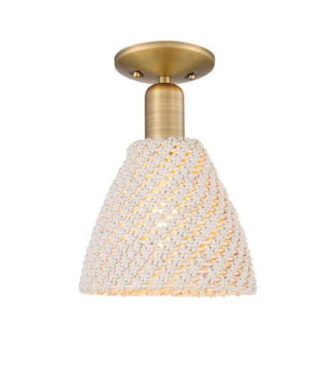 Arcadia One Light Semi-Flush Mount in Brushed Brass (405|7161CBBNBD75NAT)