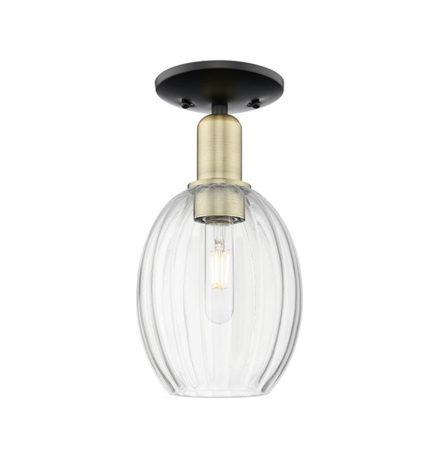 Arcadia One Light Semi-Flush Mount in Black Antique Brass (405|7161CBABG4596CL)