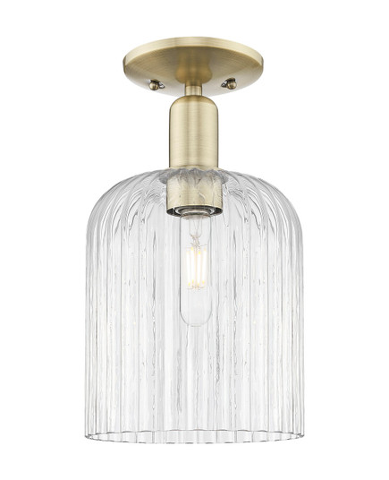 Arcadia One Light Semi-Flush Mount in Antique Brass (405|7161CABG5598CL)