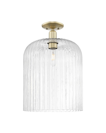 Arcadia One Light Semi-Flush Mount in Antique Brass (405|7161CABG55912CL)