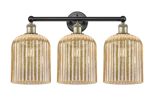 Edison Three Light Bath Vanity in Black Antique Brass (405|6163WBABG5598ME)