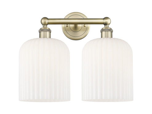 Edison Two Light Bath Vanity in Antique Brass (405|6162WABG5598GWH)