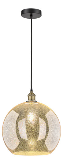 Edison One Light Pendant in Black Antique Brass (405|6161PBABG12814)