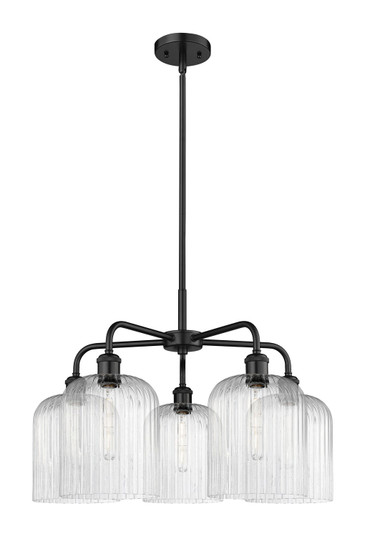 Ballston Five Light Chandelier in Matte Black (405|5165CRBKG5598SDY)