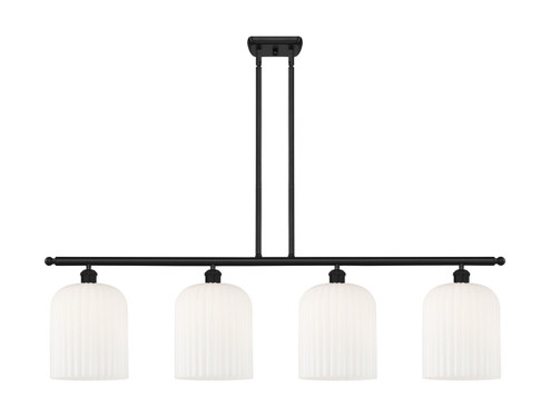 Ballston Four Light Island Pendant in Matte Black (405|5164IBKG5598GWH)