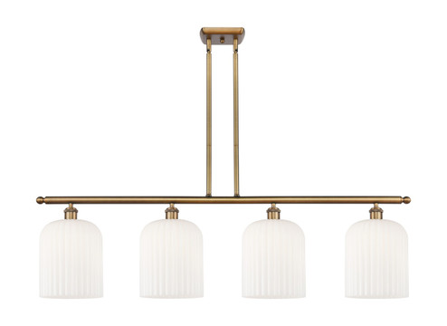 Ballston Four Light Island Pendant in Brushed Brass (405|5164IBBG5598GWH)