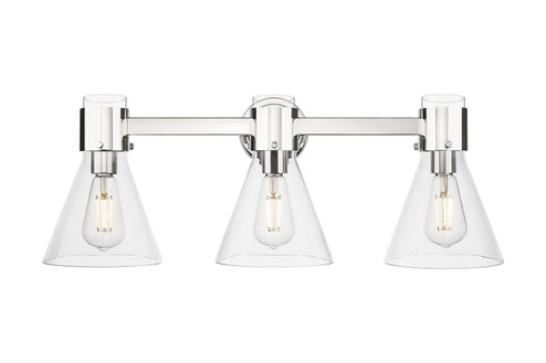 Downtown Urban Three Light Bath Vanity in Polished Nickel (405|4643WPNG464C7CL)